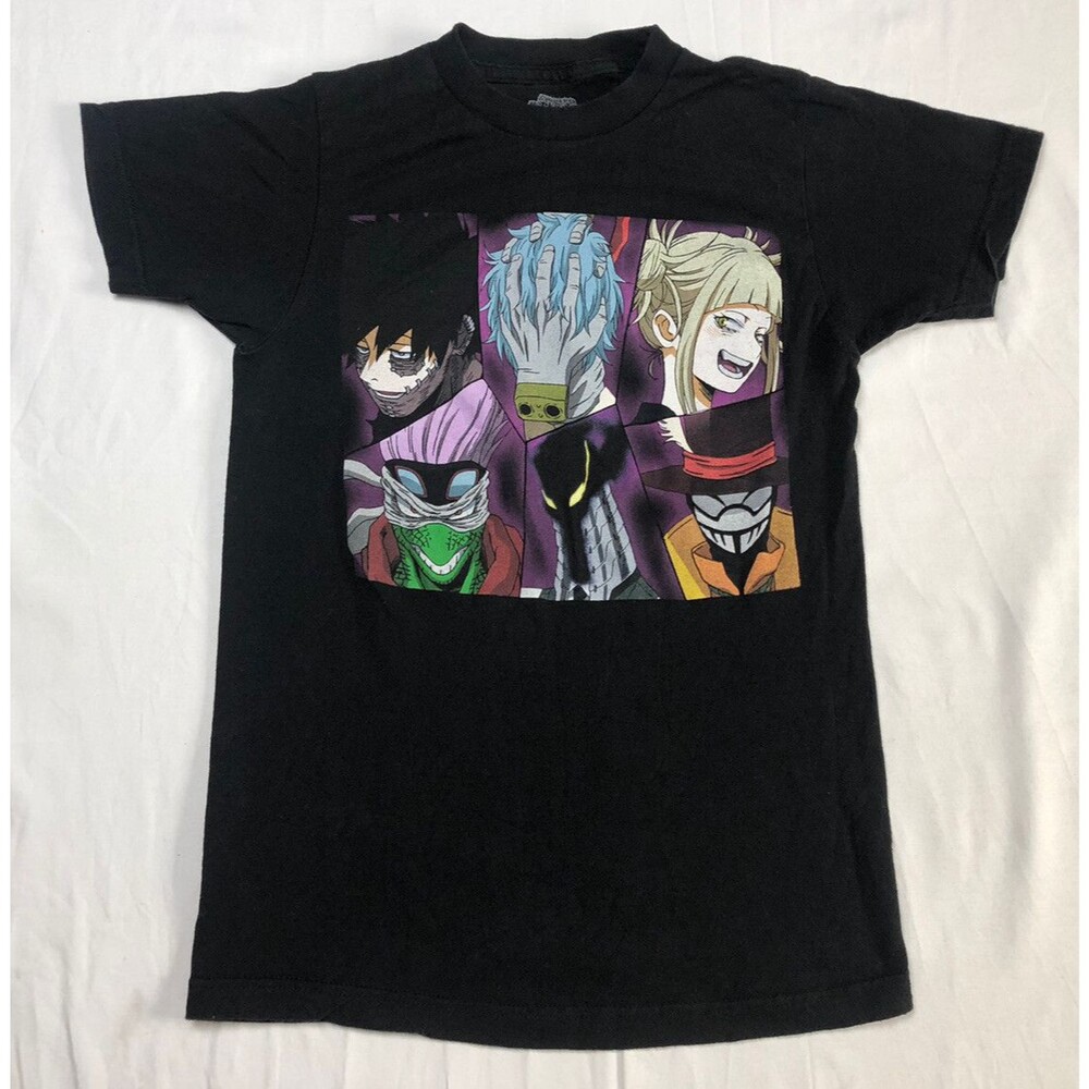 My Hero Academia T-shirt Characters Anime Villains Black Series Size XS